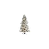 6.5ft. Pre-Lit Flocked Grand Northern Rocky Fir Artificial Christmas Tree in Green by Bellanest