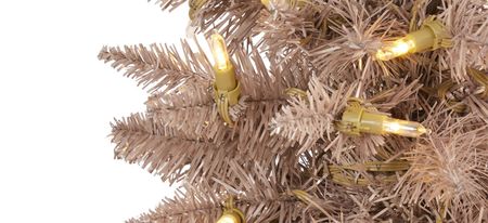 4ft. Pre-Lit Champagne Pencil Artificial Christmas Tree in Green by Bellanest
