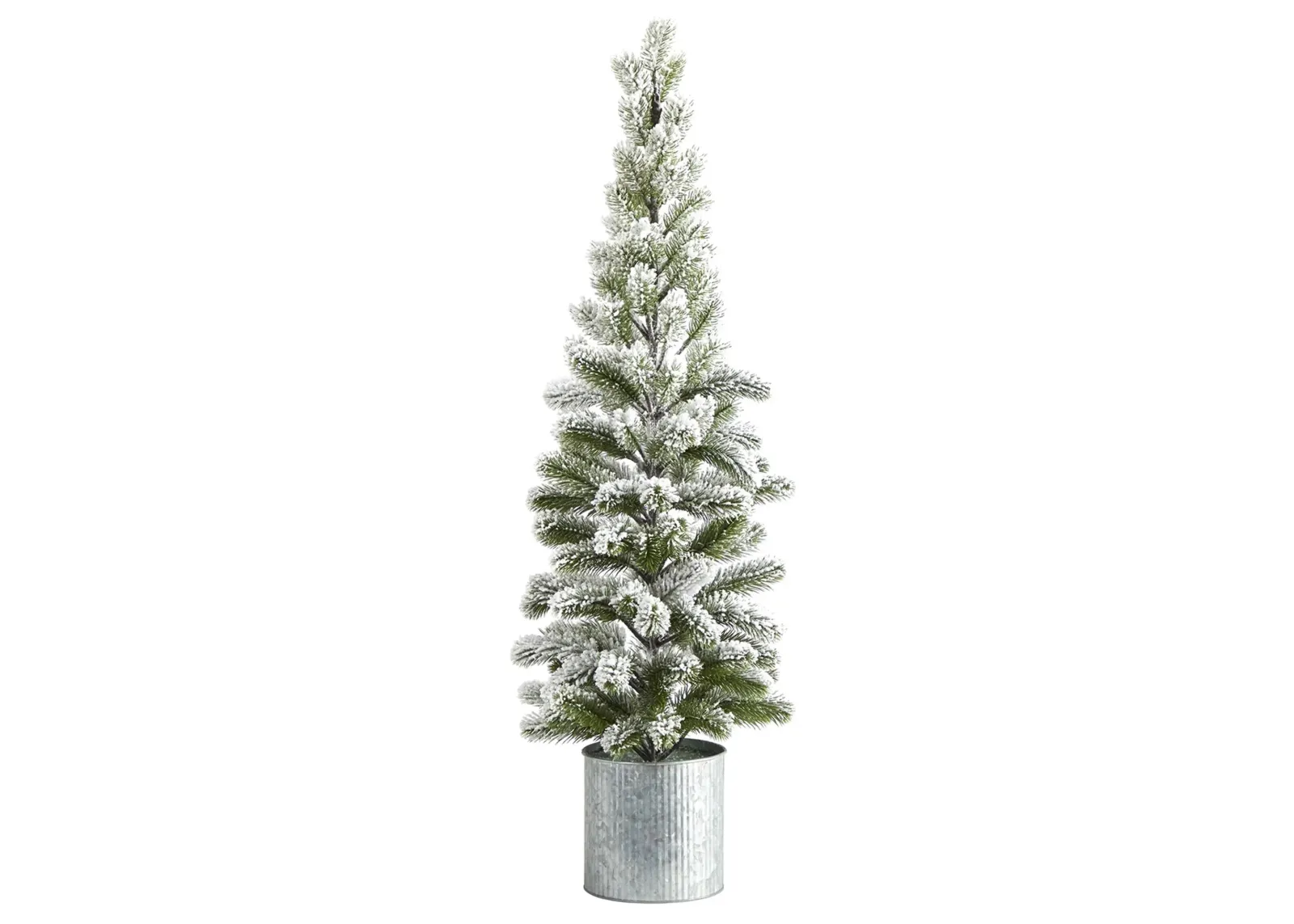 3ft. Flocked Christmas Artificial Pine Tree in Green by Bellanest