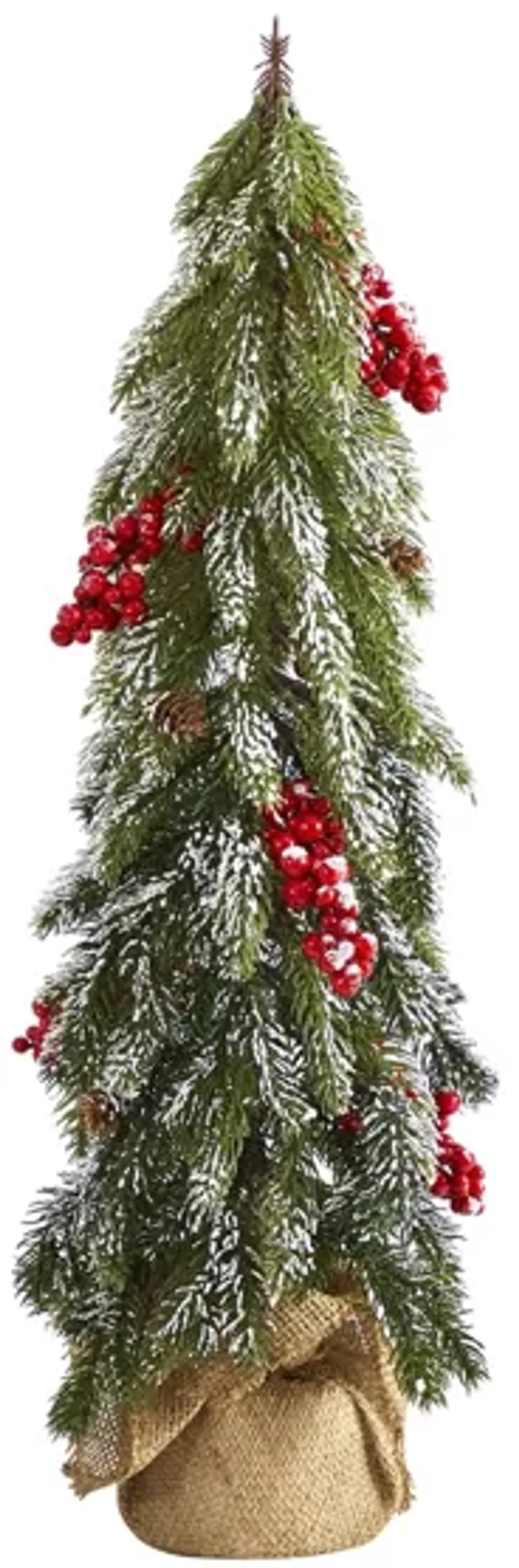 24in. Flocked Christmas Artificial Tree in Green by Bellanest