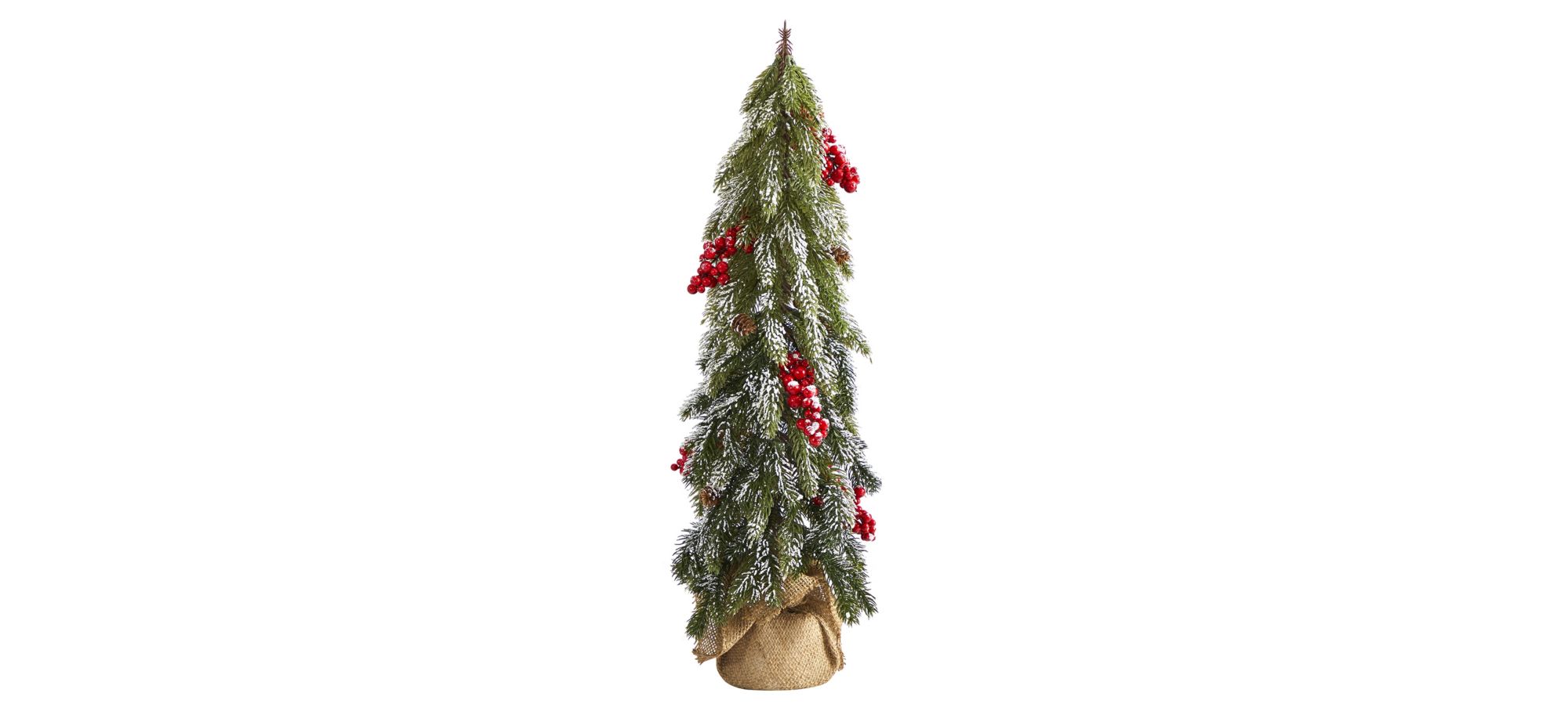 24in. Flocked Christmas Artificial Tree in Green by Bellanest