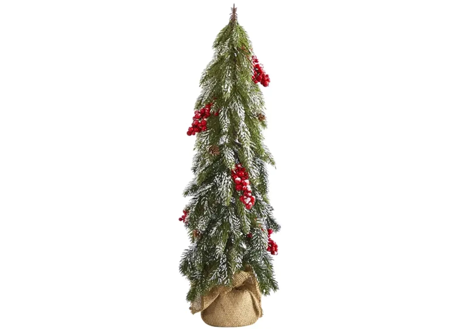 24in. Flocked Christmas Artificial Tree in Green by Bellanest