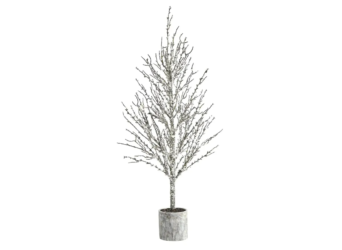 4ft. Snowed Twig Artificial Tree in Green by Bellanest