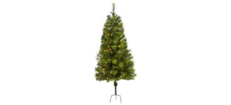 4ft. Pre-Lit Green Valley Pine Artificial Christmas Tree in Green by Bellanest