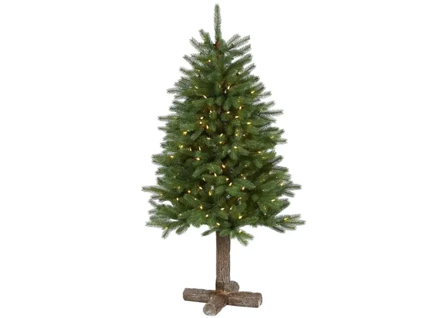 5ft. Pre-Lit Napa Valley Pine Artificial Christmas Tree in Green by Bellanest