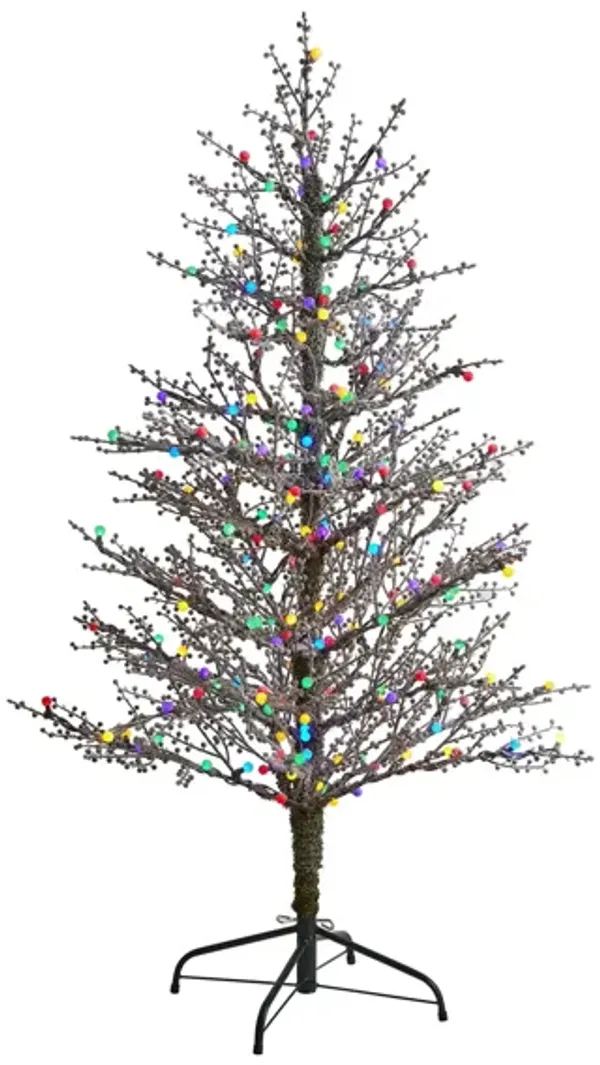 5ft. Pre-Lit Frosted Berry Twig Artificial Christmas Tree