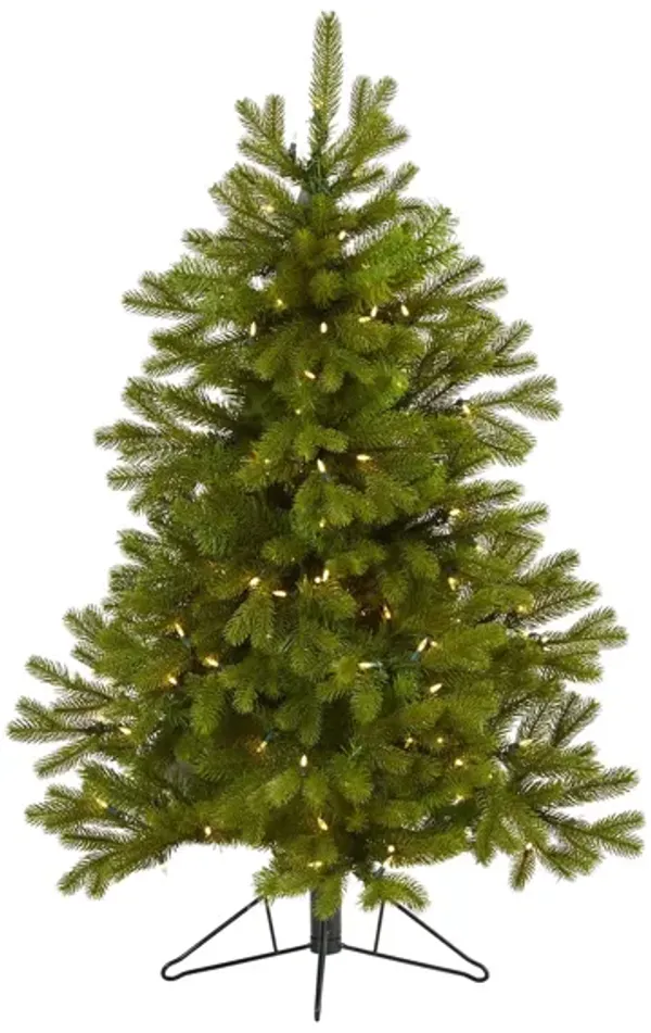 4ft. Pre-Lit Cambridge Spruce Flat Back Artificial Christmas Tree