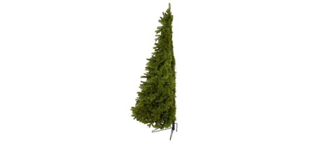 7ft. Pre-Lit Cambridge Spruce Flat Back Artificial Christmas Tree in Green by Bellanest