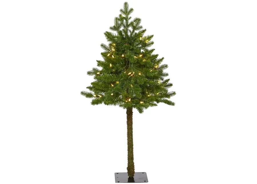 3ft. Pre-Lit Swiss Alpine Artificial Christmas Tree in Green by Bellanest