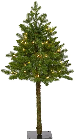 3ft. Pre-Lit Swiss Alpine Artificial Christmas Tree in Green by Bellanest