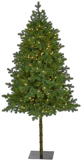 6ft. Pre-Lit Swiss Alpine Artificial Christmas Tree in Green by Bellanest