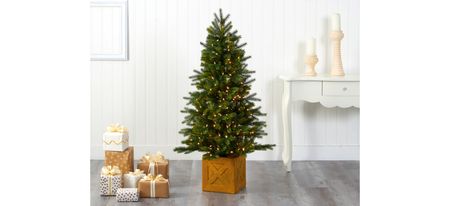 5ft. Pre-Lit Manchester Fir Artificial Christmas Tree in Green by Bellanest