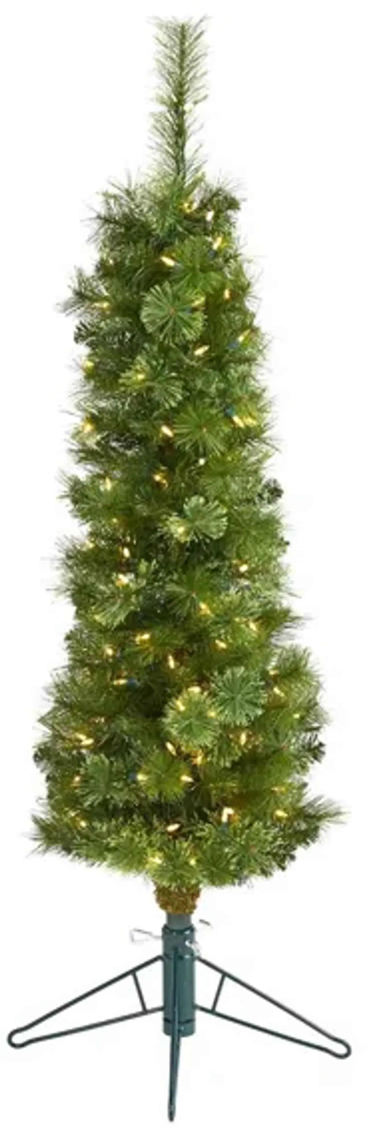 4ft. Pre-Lit Green Pencil Artificial Christmas Tree in Green by Bellanest