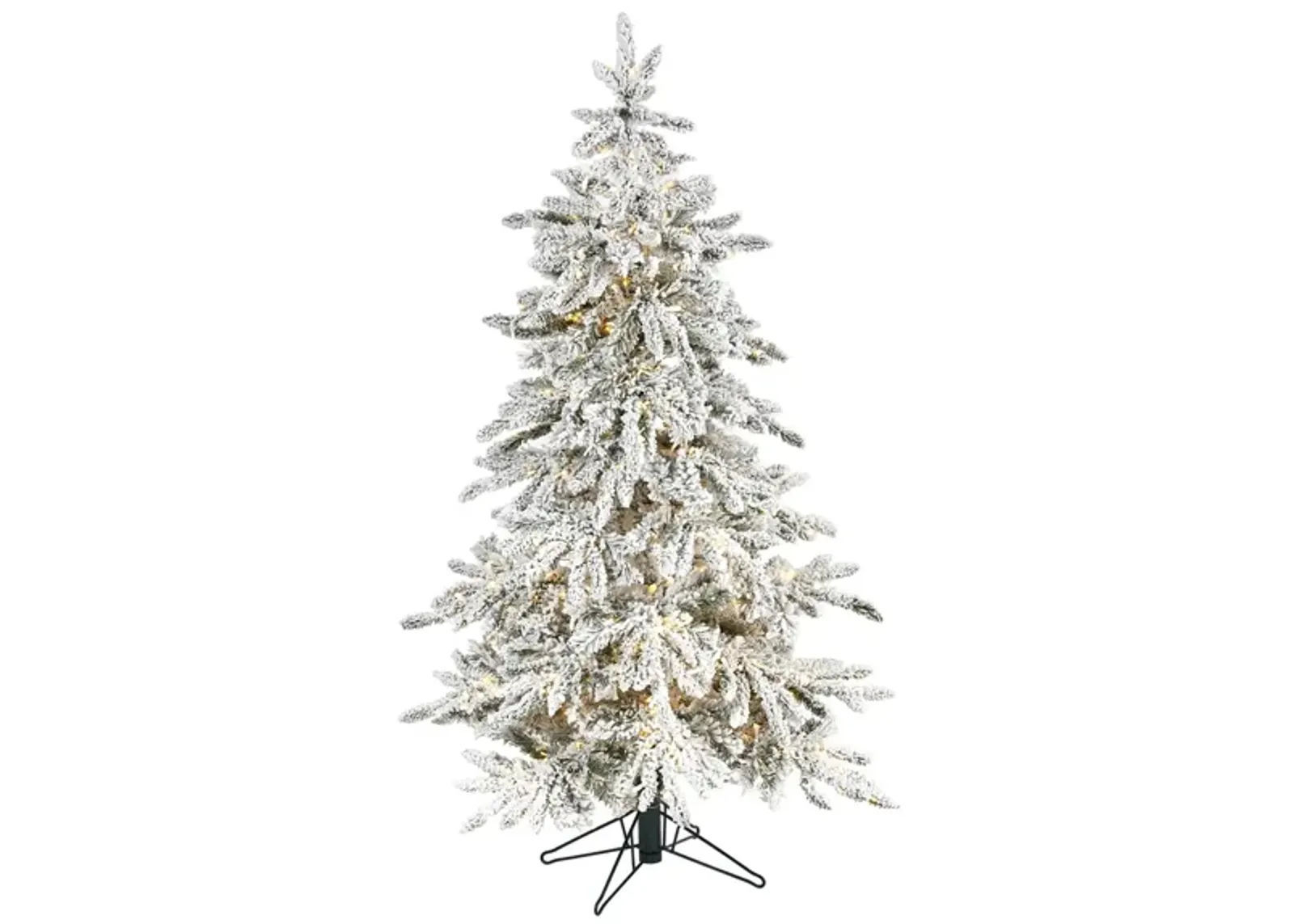 5ft. Pre-Lit Flocked Grand Northern Rocky Fir Artificial Christmas Tree in Green by Bellanest