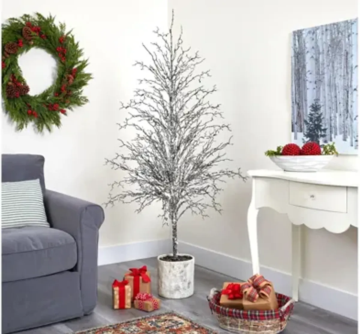 6ft. Snowed Twig Artificial Tree