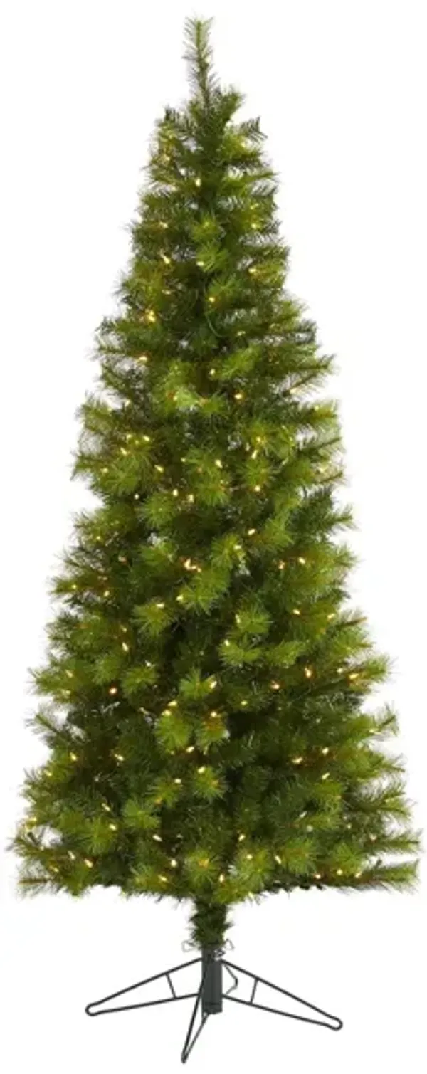 6.5ft. Pre-Lit Green Valley Pine Artificial Christmas Tree