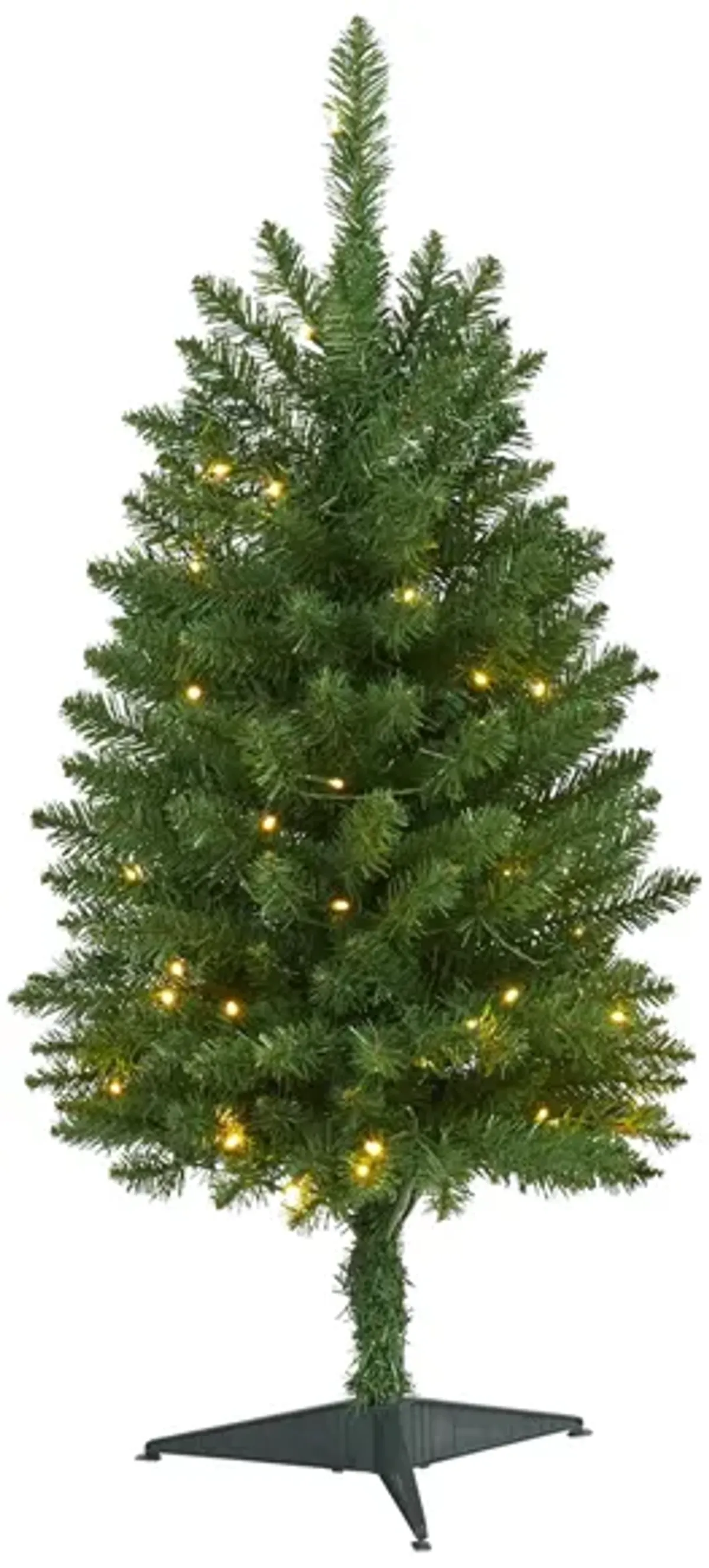 3ft. Pre-Lit Slim Green Mountain Pine Artificial Christmas Tree in Green by Bellanest