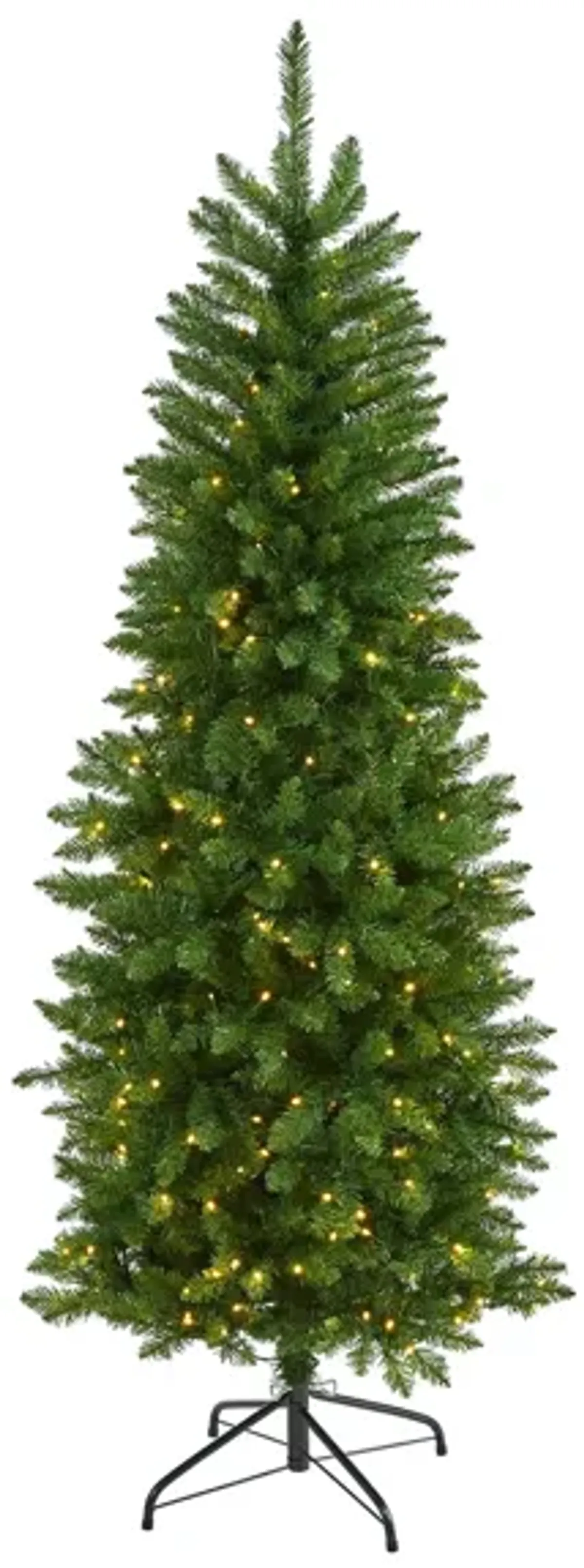 6ft. Pre-Lit Slim Green Mountain Pine Artificial Christmas Tree in Green by Bellanest