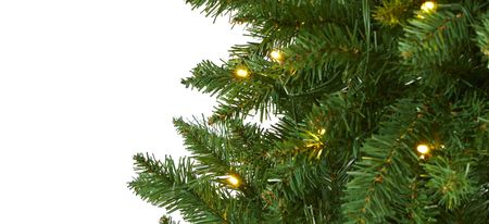 6ft. Pre-Lit Slim Green Mountain Pine Artificial Christmas Tree in Green by Bellanest