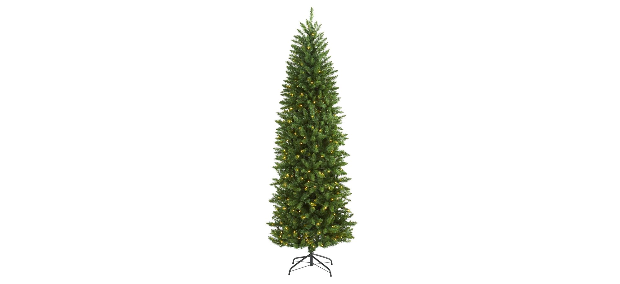 6.5ft. Pre-Lit Slim Green Mountain Pine Artificial Christmas Tree in Green by Bellanest