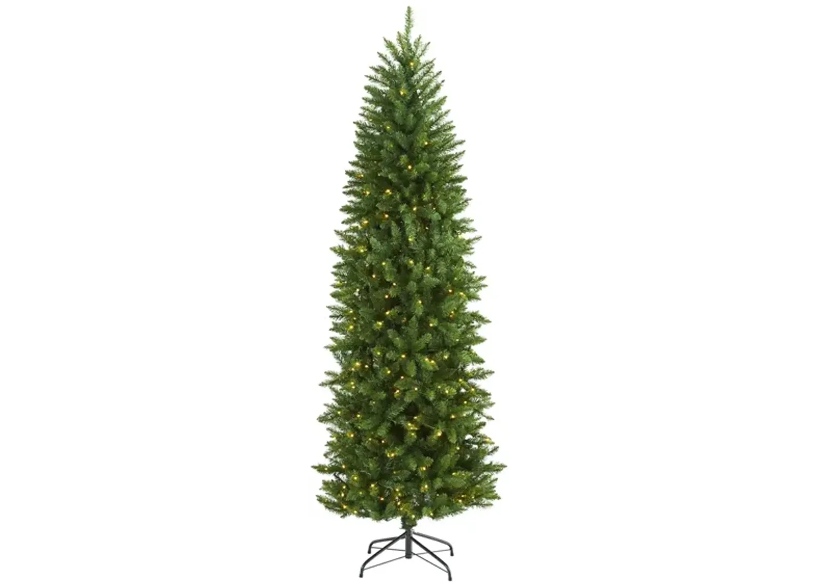 7ft. Pre-Lit Slim Green Mountain Pine Artificial Christmas Tree in Green by Bellanest