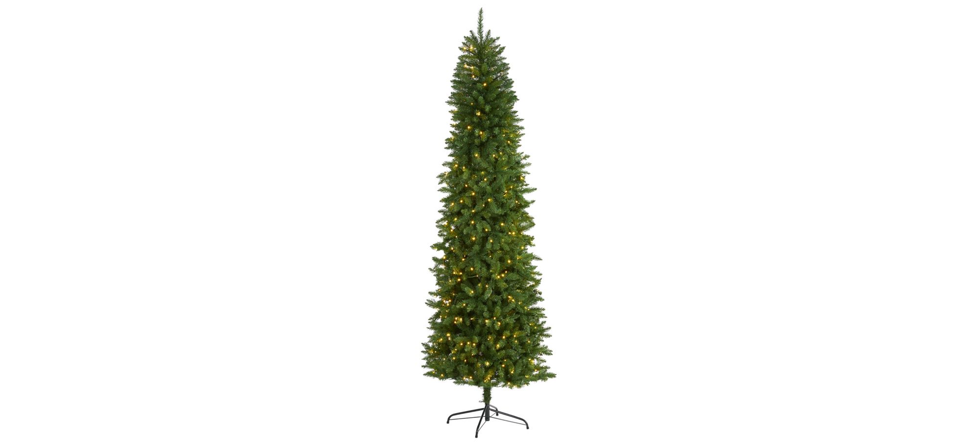 7.5ft. Pre-Lit Slim Green Mountain Pine Artificial Christmas Tree in Green by Bellanest