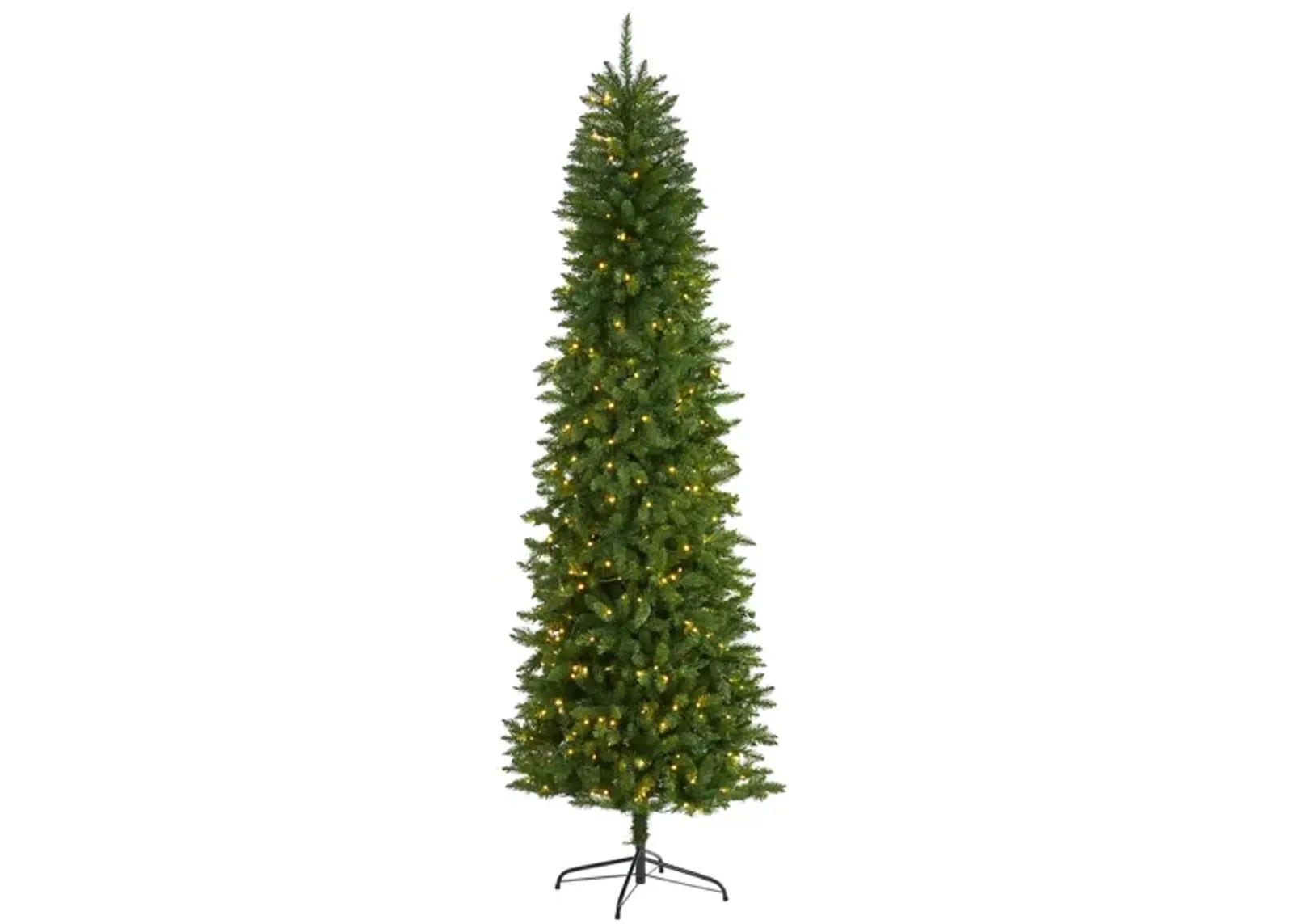 7.5ft. Pre-Lit Slim Green Mountain Pine Artificial Christmas Tree in Green by Bellanest