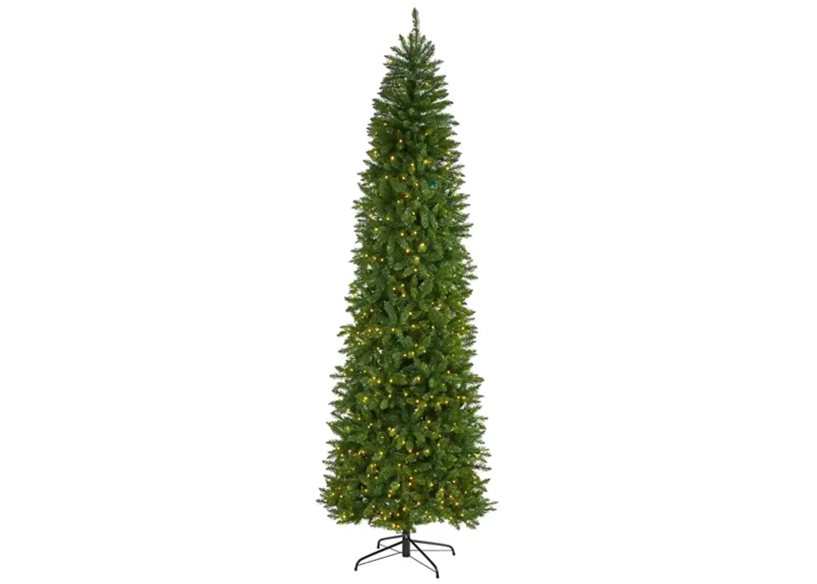 9ft. Pre-Lit Slim Green Mountain Pine Artificial Christmas Tree in Green by Bellanest