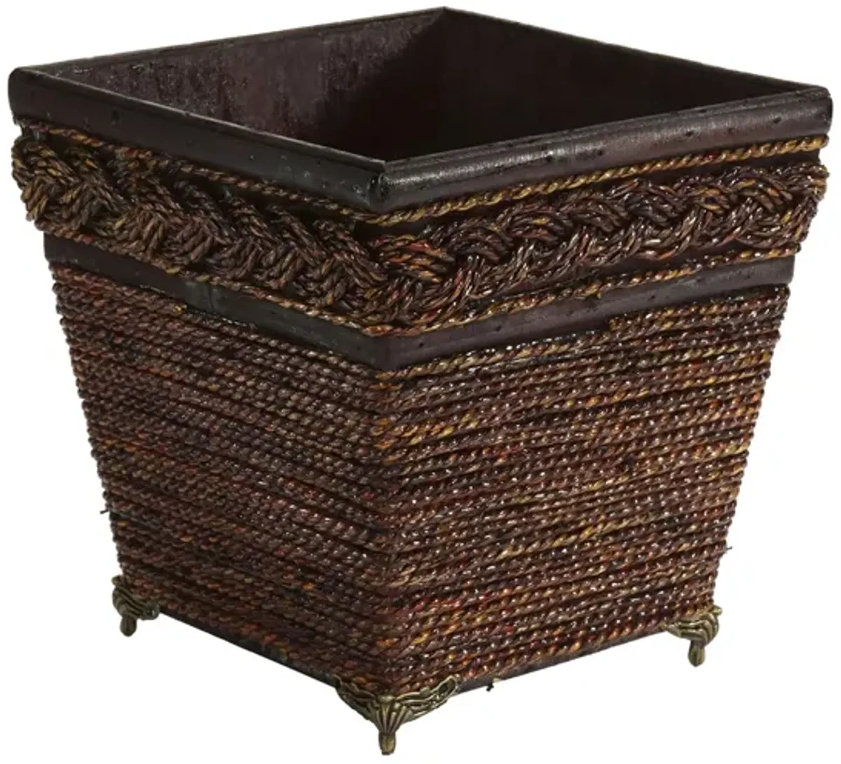 Lacquered Coiled Rope Decorative Planter