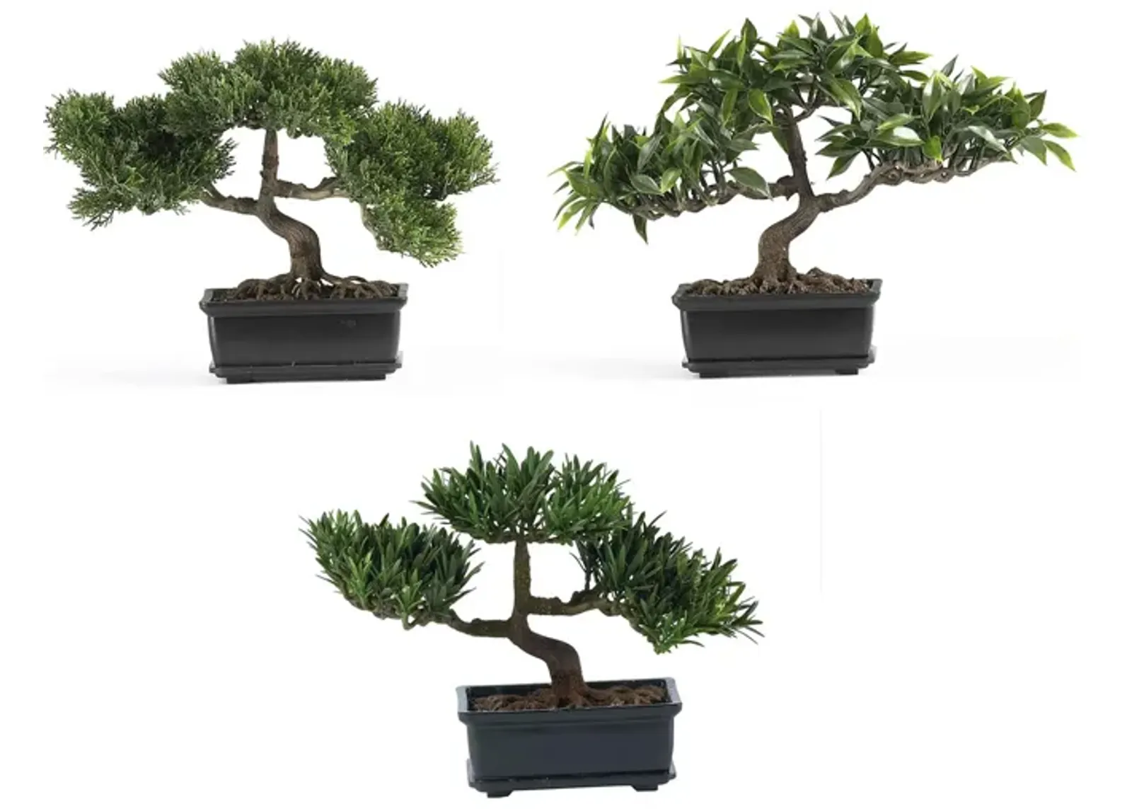 12in. Bonsai Silk Plant Collection (Set of 3)