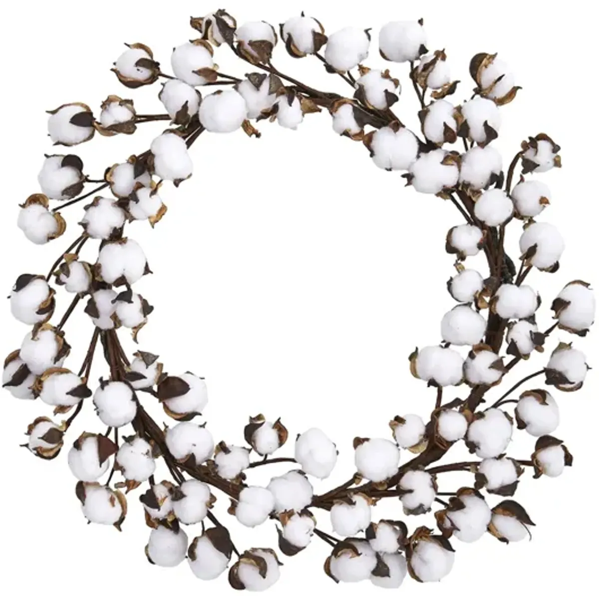 20in. Cotton Ball Wreath in White by Bellanest