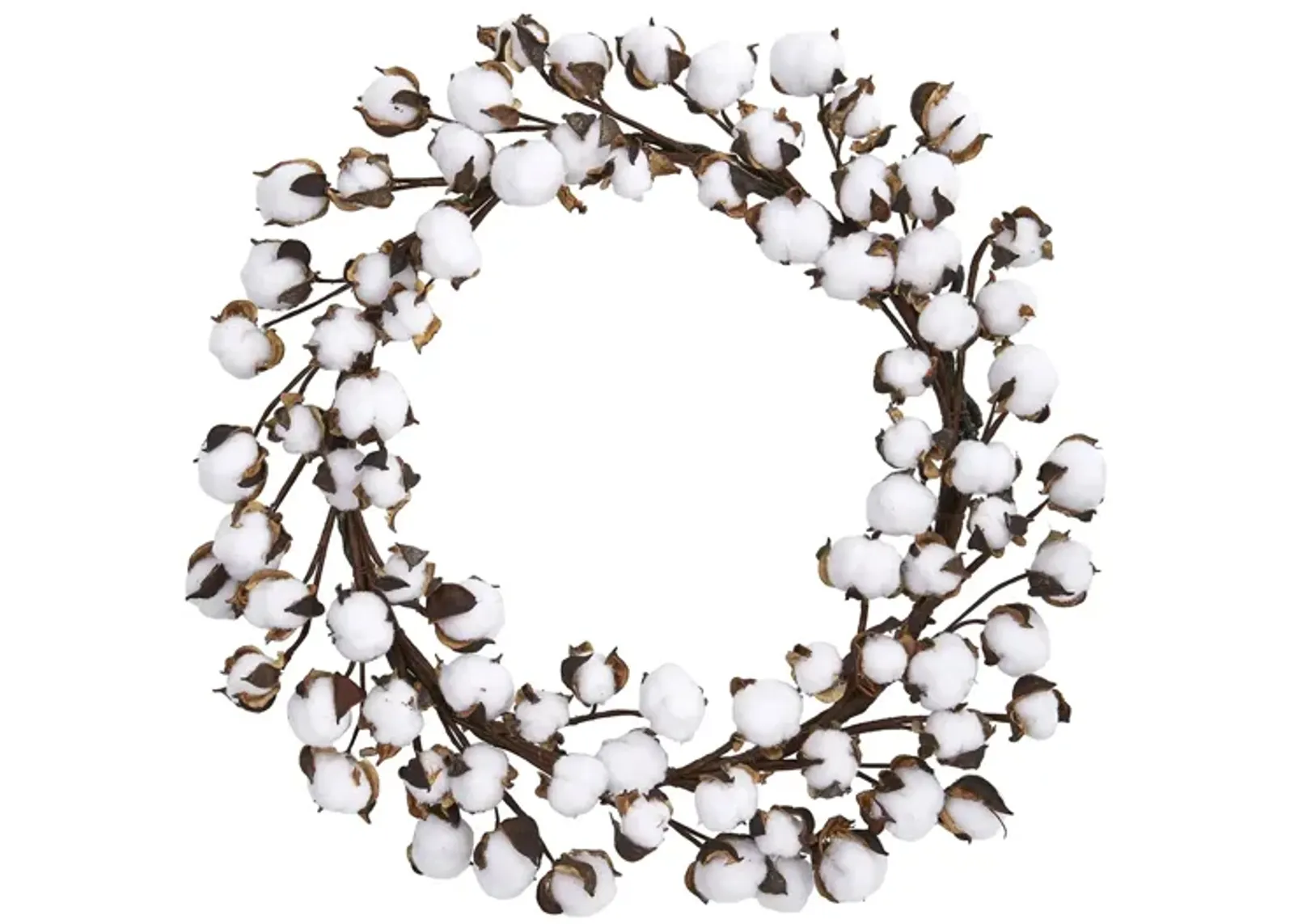 20in. Cotton Ball Wreath in White by Bellanest