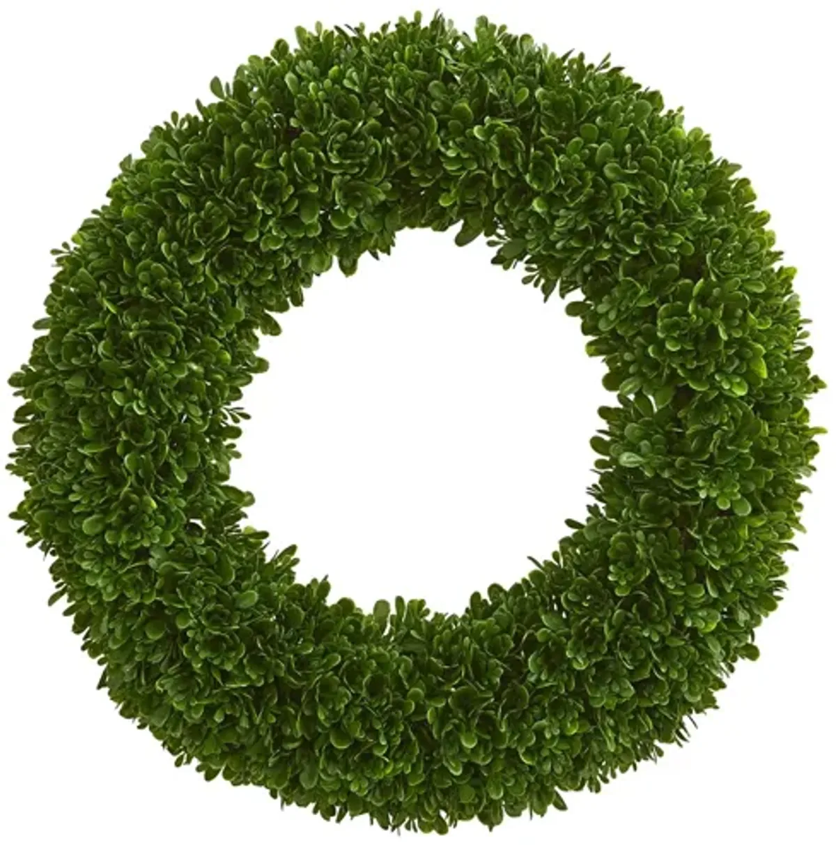 Tea Leaf Artificial Wreath UV Resistant (Indoor/Outdoor) in Green by Bellanest