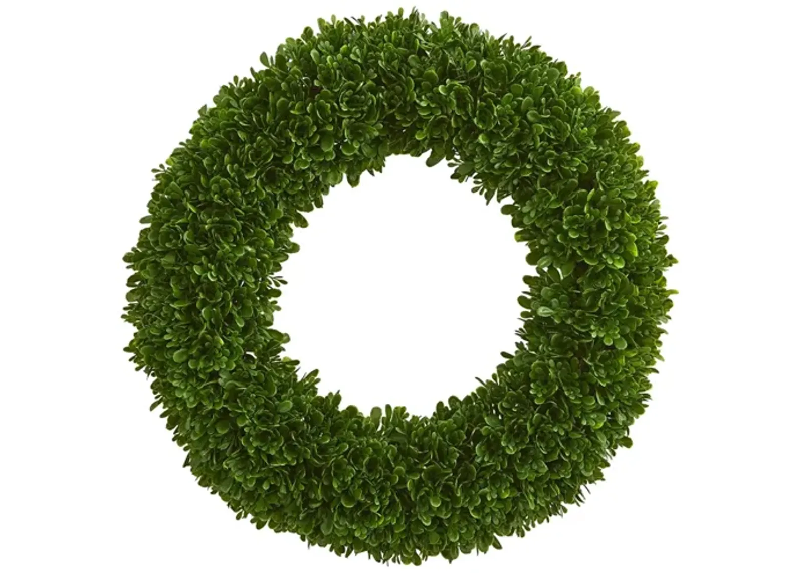 Tea Leaf Artificial Wreath UV Resistant (Indoor/Outdoor) in Green by Bellanest