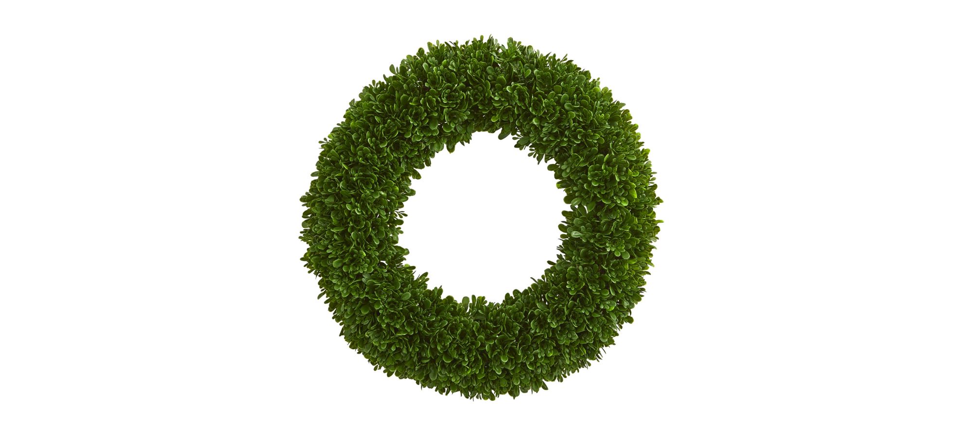 Tea Leaf Artificial Wreath UV Resistant (Indoor/Outdoor) in Green by Bellanest