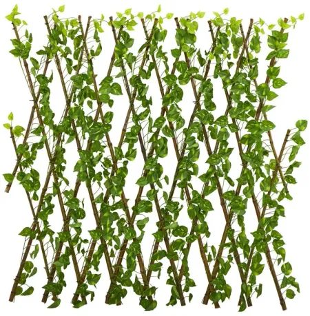 47in. Pothos Artificial Expandable Fence UV Resistant & Waterproof in Green by Bellanest