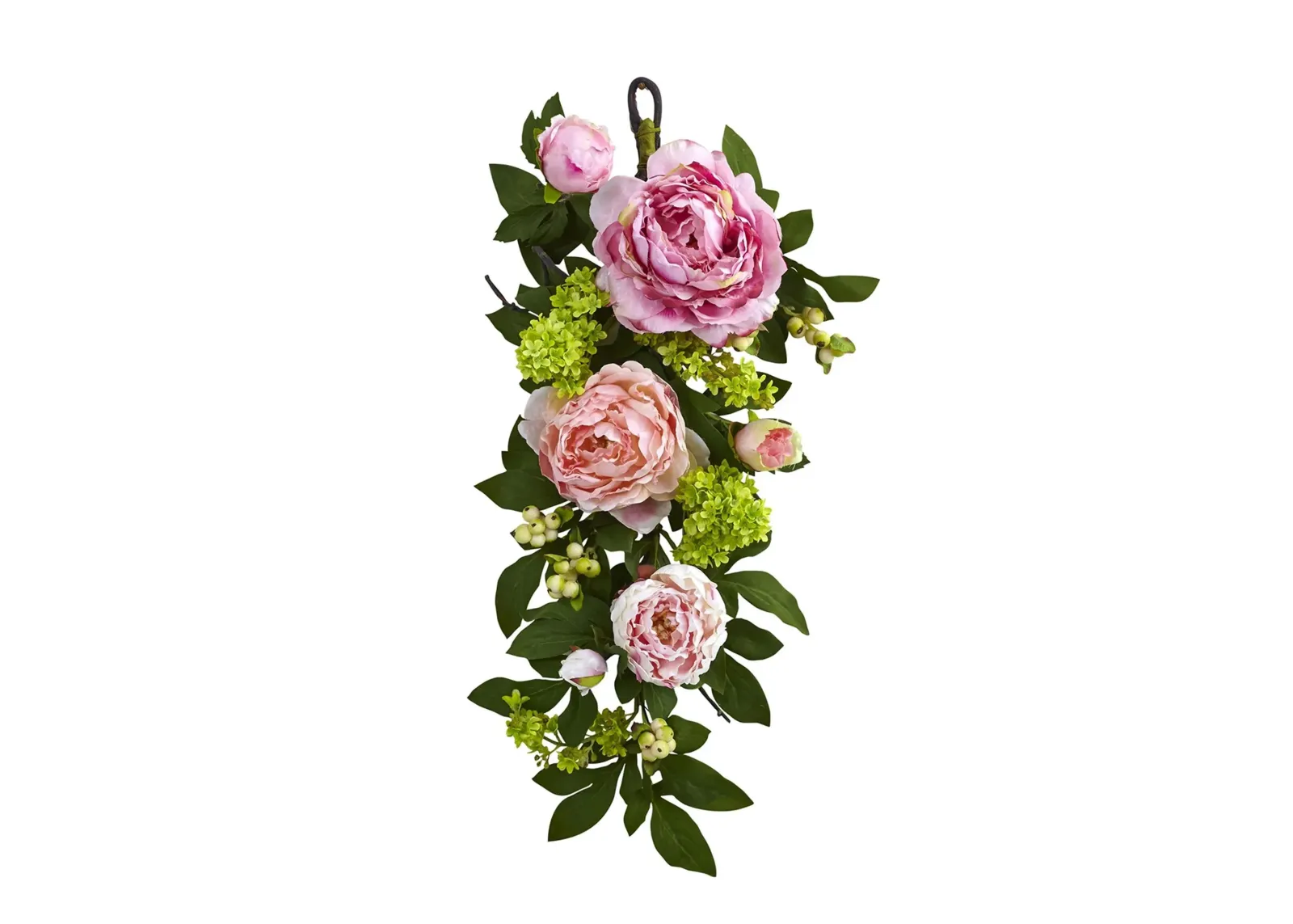 24in. Mixed Peony & Hydrangea Teardrop in Pink by Bellanest