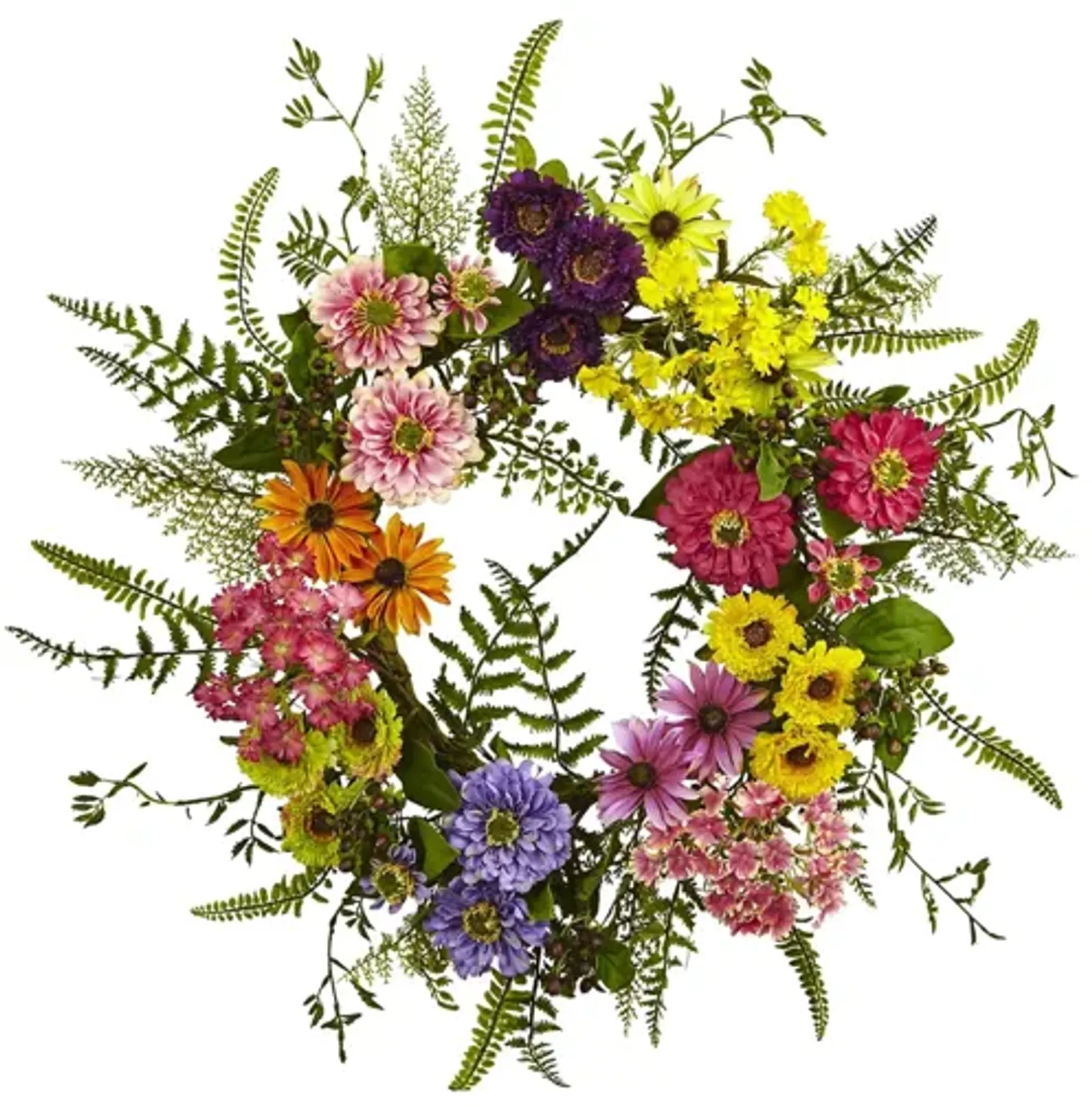 Mixed Flower Artificial Wreath