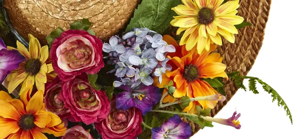 Mixed Flower Hat Wreath