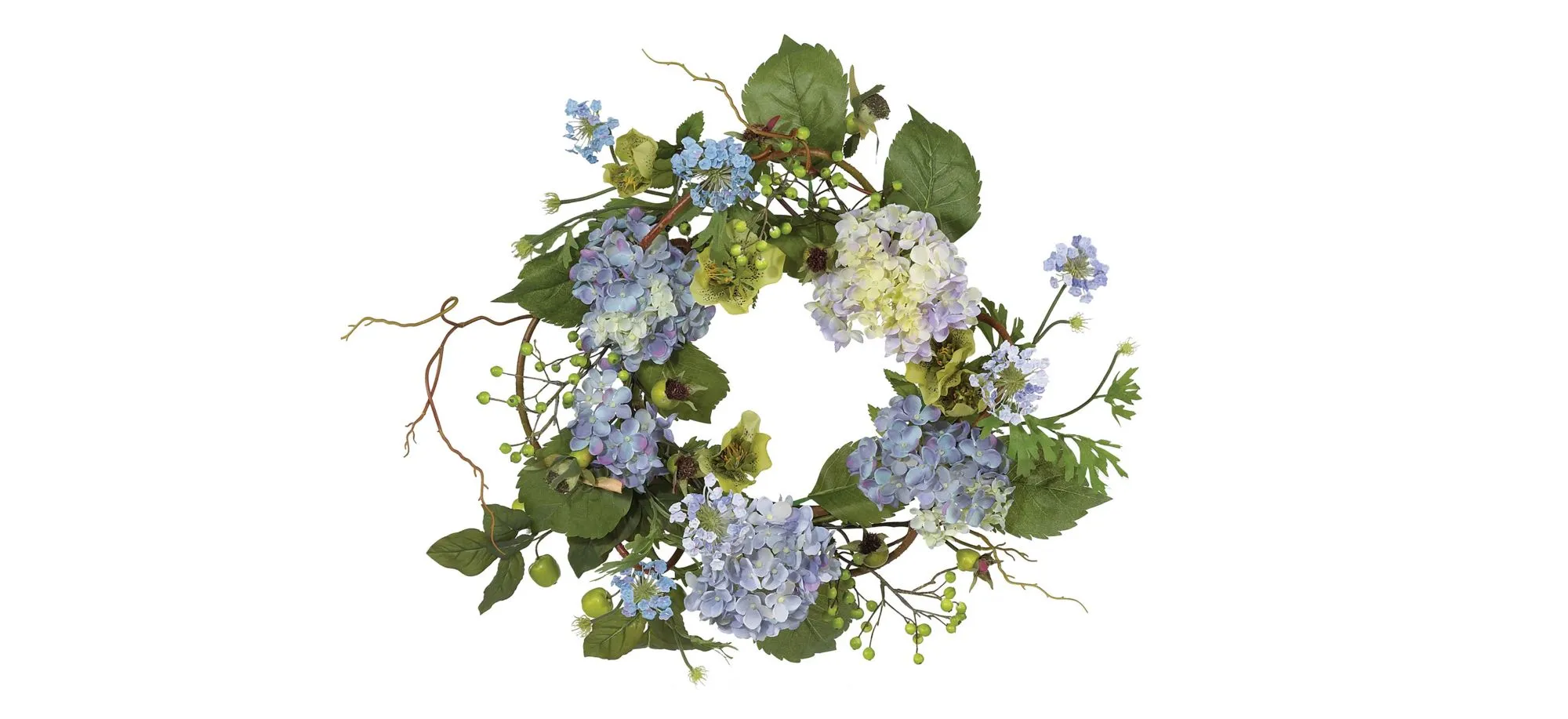 20in. Hydrangea Wreath in Blue by Bellanest