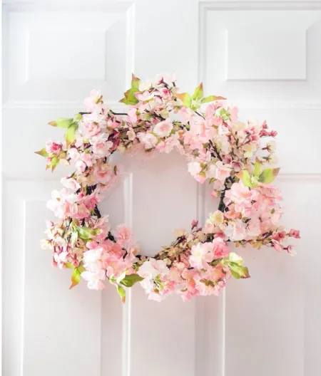 24in. Cherry Blossom Wreath in Pink by Bellanest