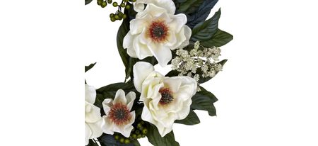 22in. Magnolia Wreath in White by Bellanest