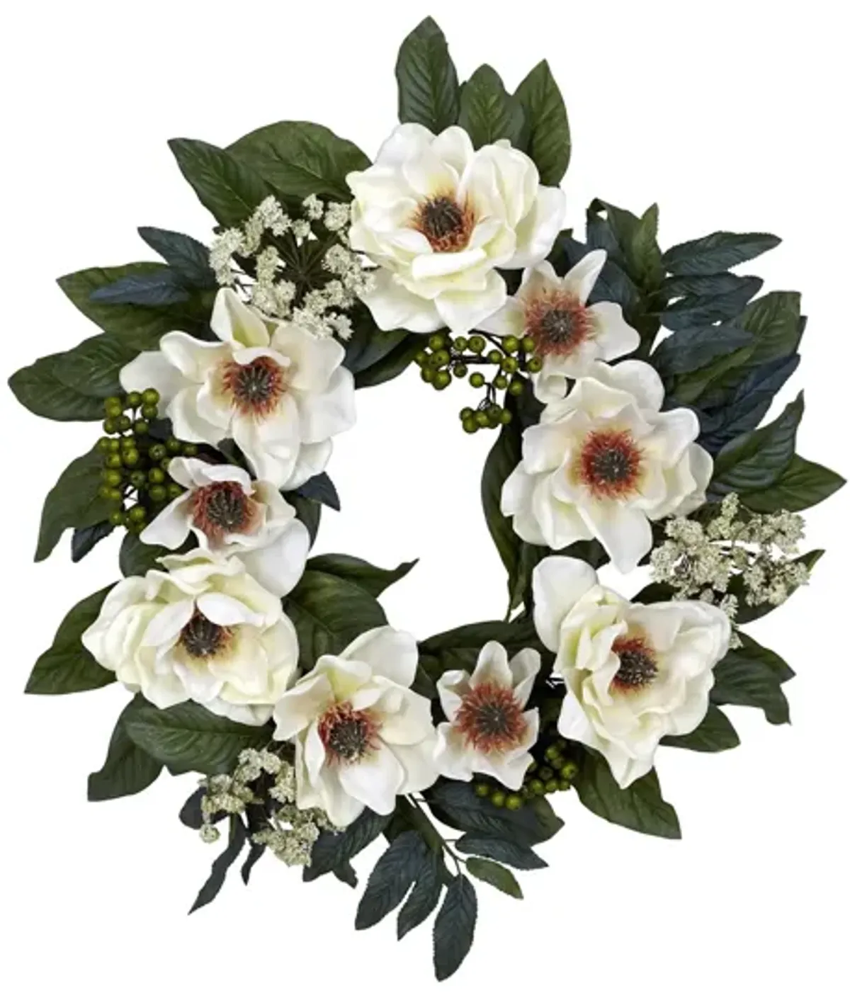 22in. Magnolia Wreath in White by Bellanest