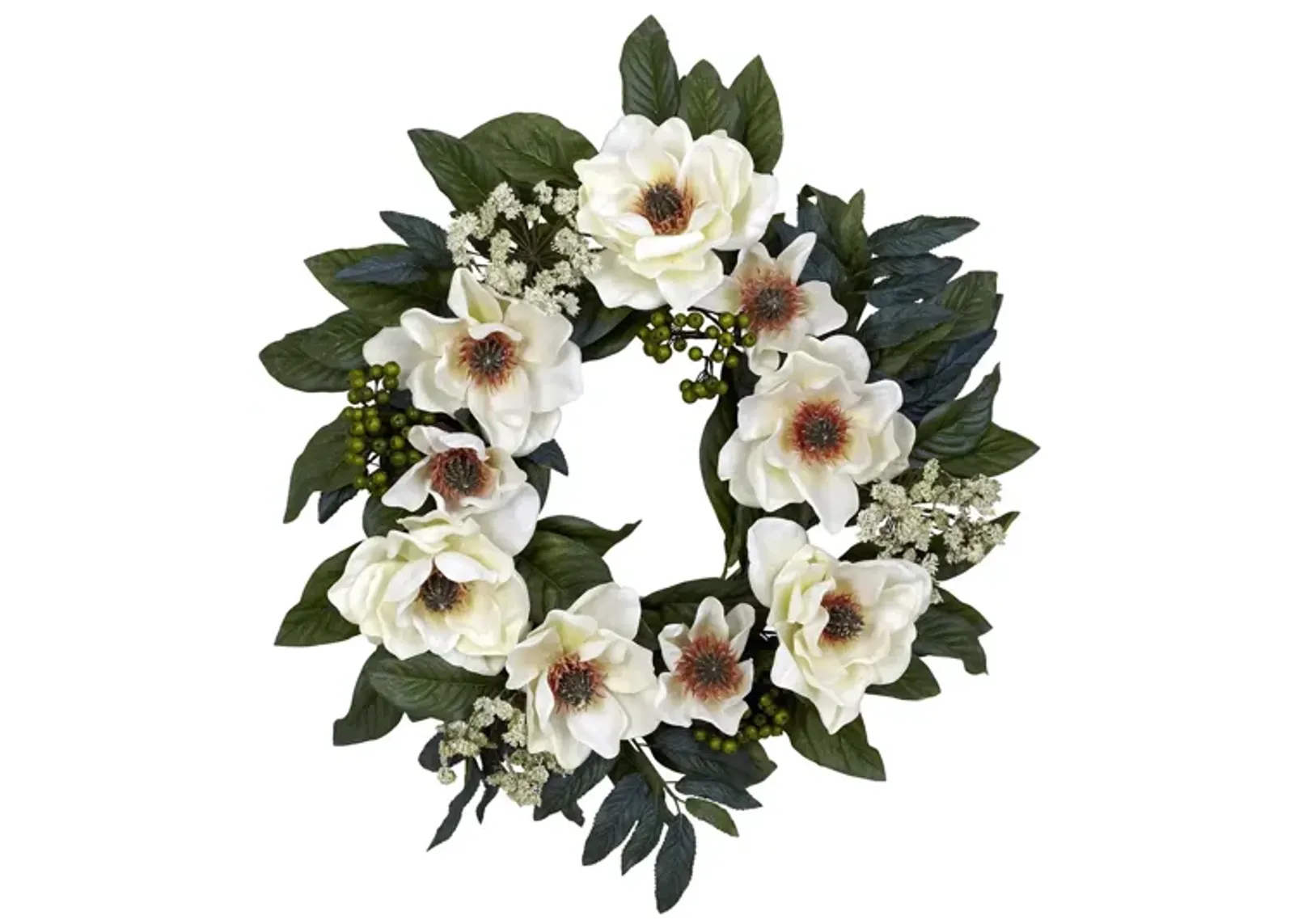 22in. Magnolia Wreath in White by Bellanest