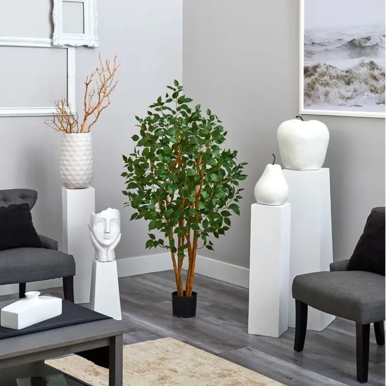 5ft. Ficus Bushy Silk Tree in Green by Bellanest