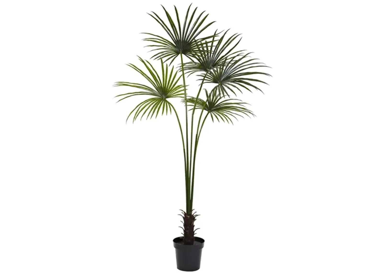 7ft. Fan Palm Artificial Tree UV Resistant (Indoor/Outdoor) in Green by Bellanest