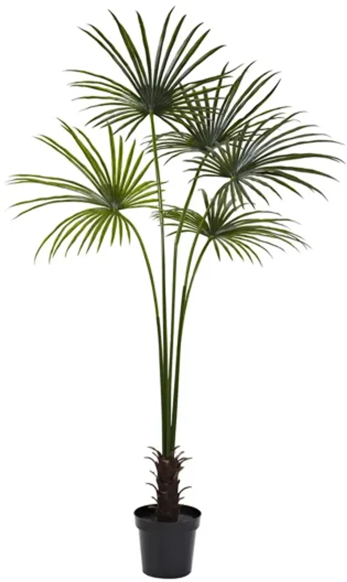 7ft. Fan Palm Artificial Tree UV Resistant (Indoor/Outdoor) in Green by Bellanest