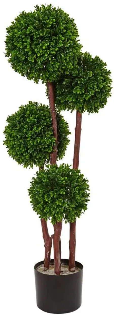 3ft. Boxwood Topiary Artificial Tree UV Resistant (Indoor/Outdoor) in Green by Bellanest