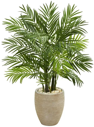 4ft. Areca Palm Artificial Tree in Planter in Green by Bellanest