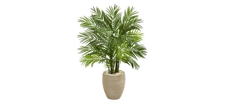 4ft. Areca Palm Artificial Tree in Planter in Green by Bellanest
